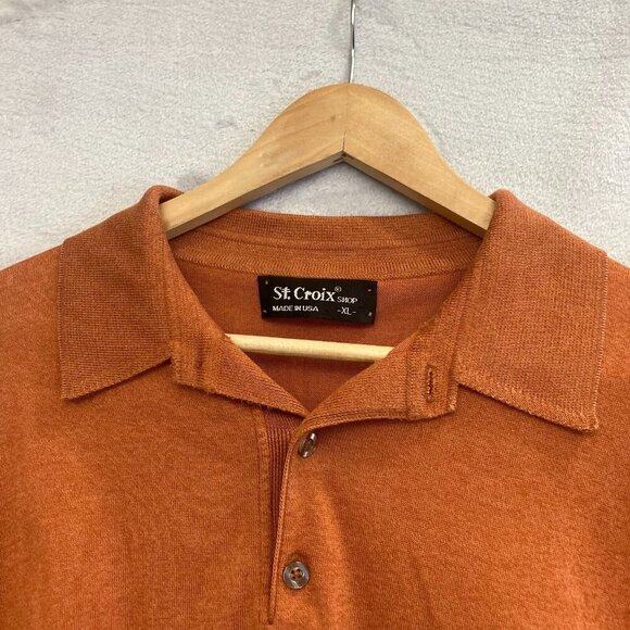 Lot of 3 ST CROIX Shop Polo Sweaters Mens XL Blue Orange Henley Long Sleeve USA - Picture 15 of 16
